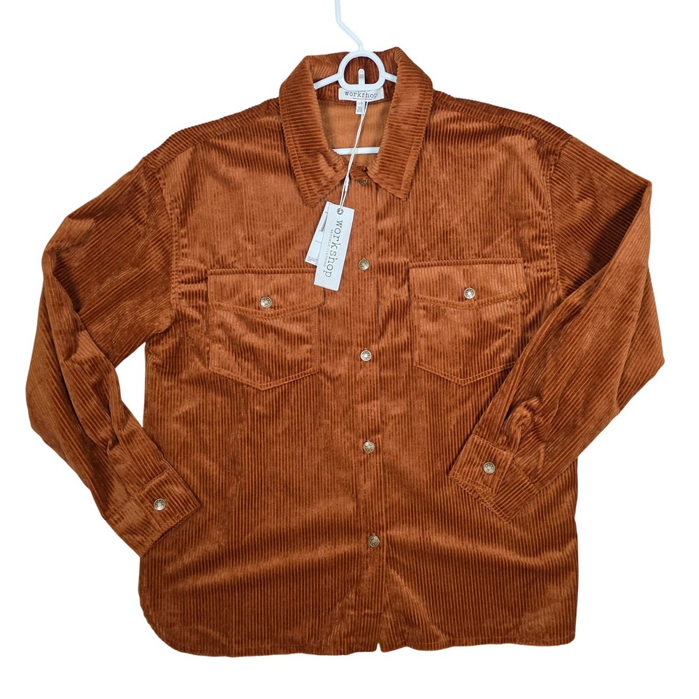 Workshop Republic Corduroy Shacket Western Ranch Womens Size L Button Up‎ New